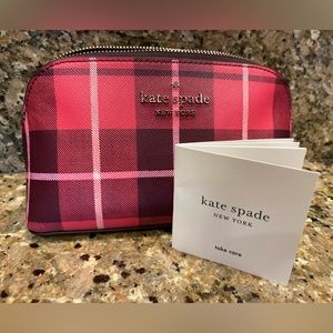 Small Kate Spade ♠️ makeup bag- Ella Plaid! Hard to find print!